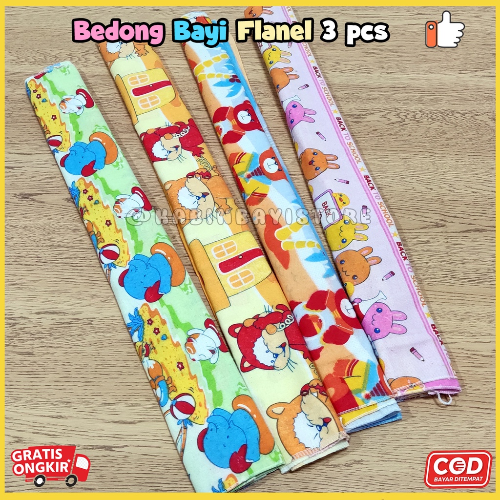 3 Pcs Bedong Bayi Lembut Karakter