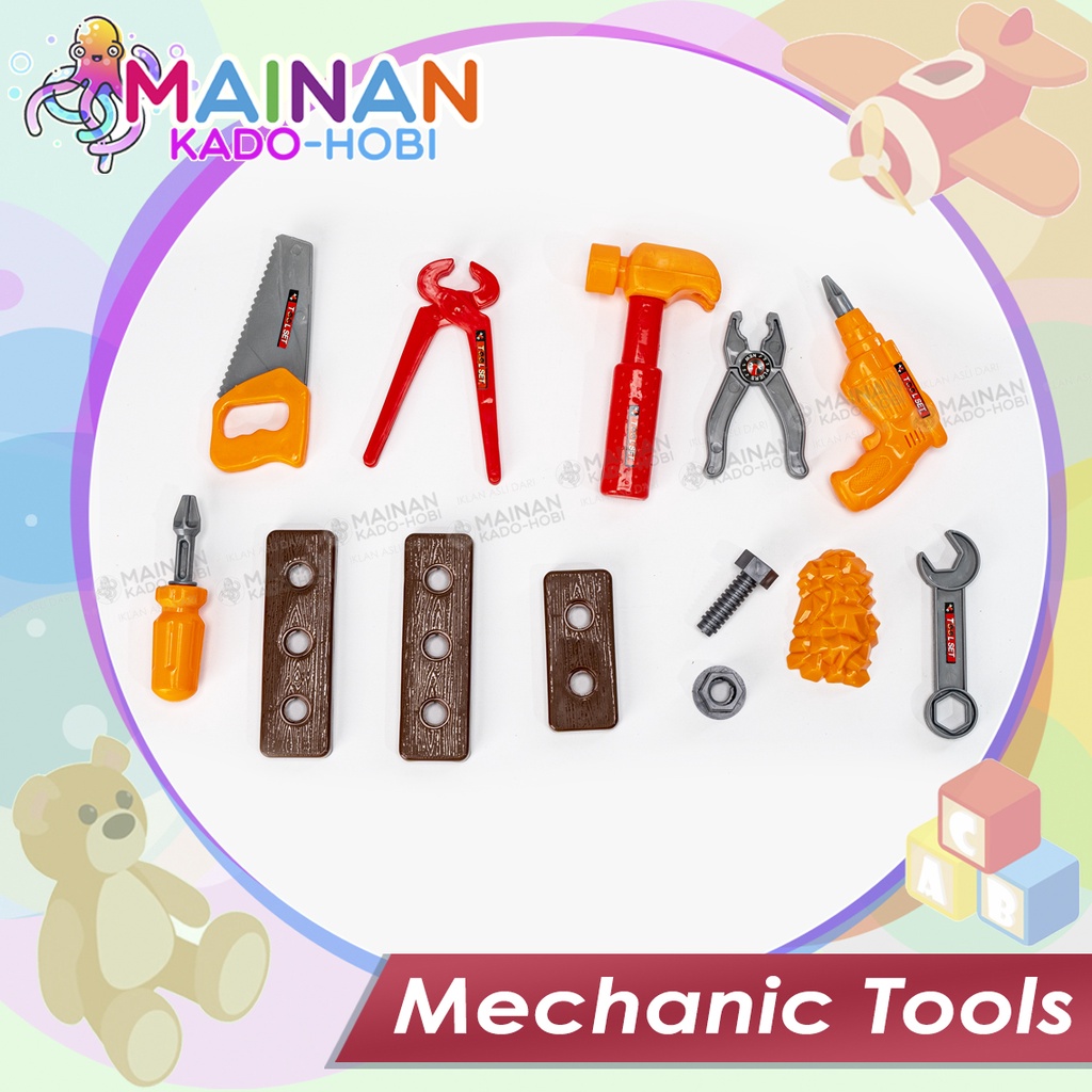 MAINAN ANAK MOTORIK MECHANIC TOOLS SET BOX ALAT KONSTRUKSI MEKANIK