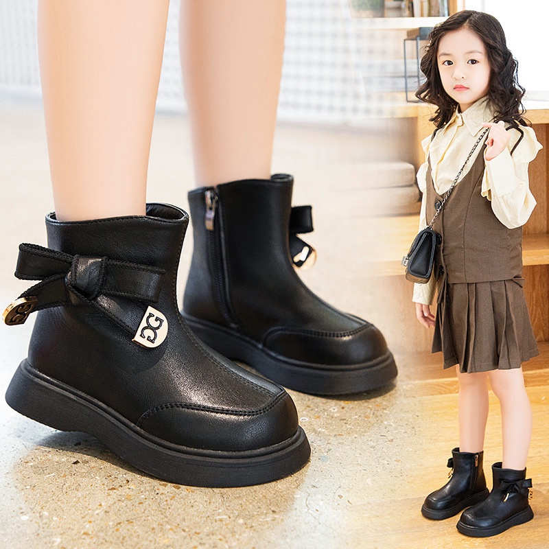 8019 NEW Sepatu boot anak perempuan motif pita / boot premium