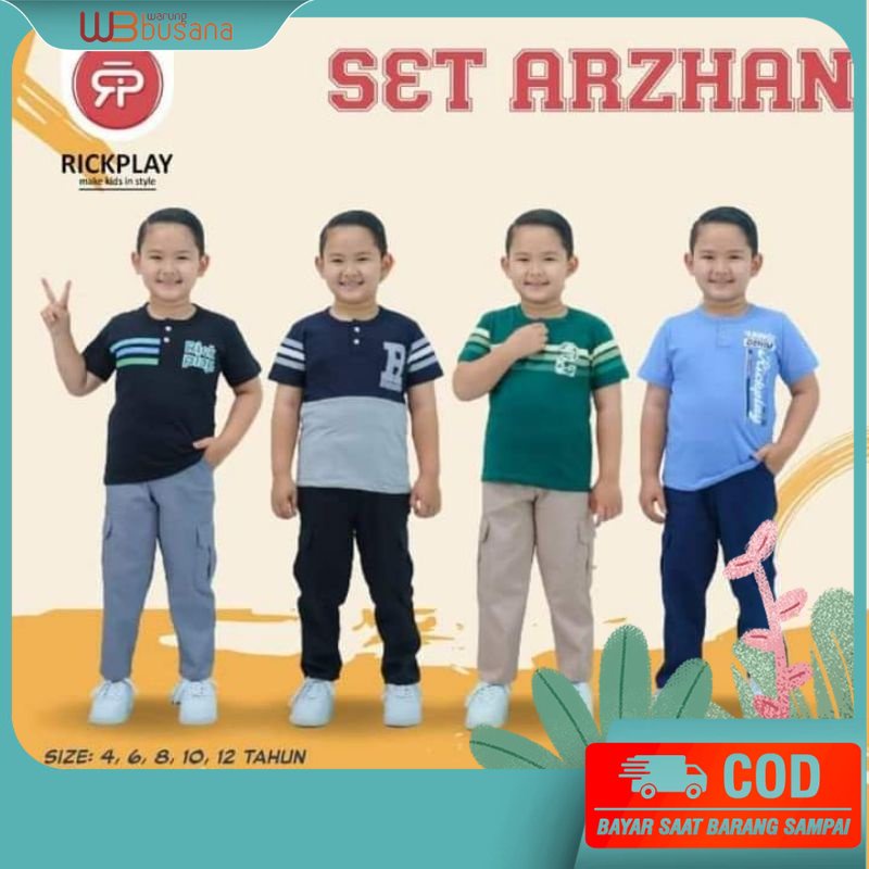 SETELAN BAJU ANAK LAKI LAKI | SETELAN BAJU ANA COWOK ARZHAN CARGO BY RICKPLAY