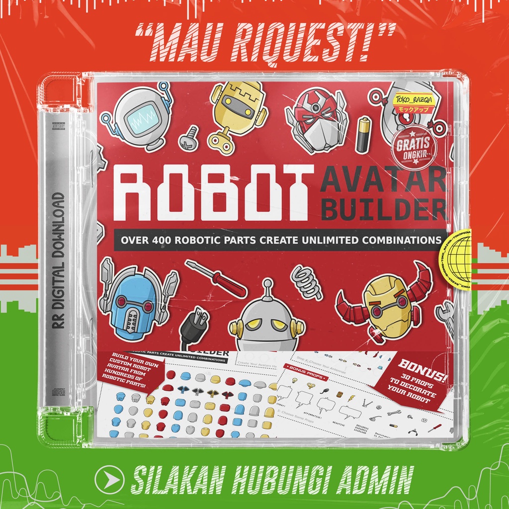 Robot Avatar Builder For Photoshop & Illustrator ◖Vector Design◗