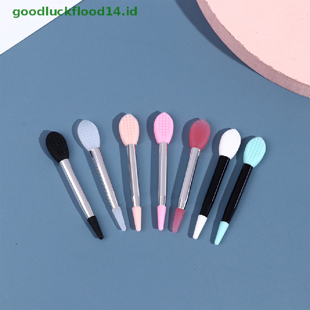 [GOOGFOUR] 1pc Mini Double-headed Silicone Lip Brush Wands Aplicator Alat Kecantikan [TOP]