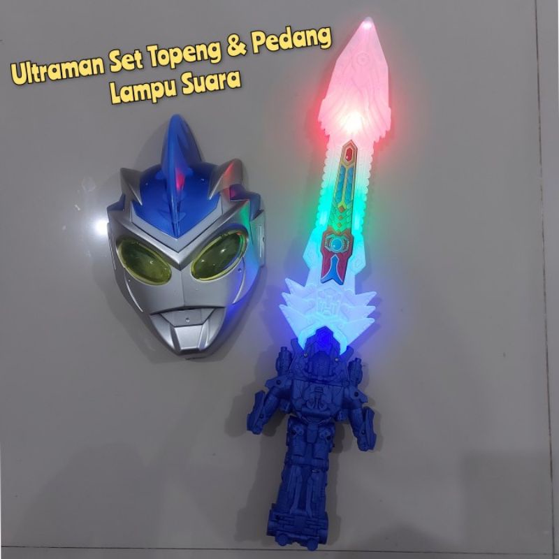 Mainan Set Pedang LED &amp; Topeng Ultraman - Cosplay Anak Kostum Ultramen