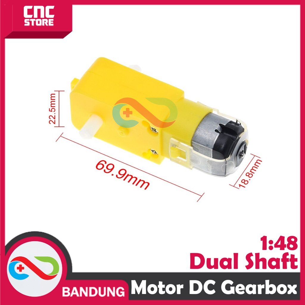 MOTOR DC GEARBOX 1/48 DUAL SHAFT FOR SMART CHASSIS 4WD 2WD