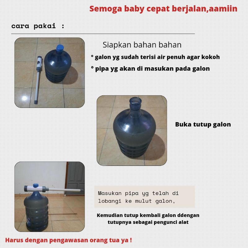 Alat bantu jalan bayi pipa pvc/ walker baby pipa pvc/ geritan bisa COD