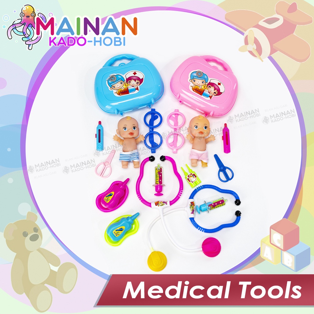 MAINAN ANAK EDUKASI MINI HANDBAG KOPER PLAY SET MEDICAL ALAT DOKTER