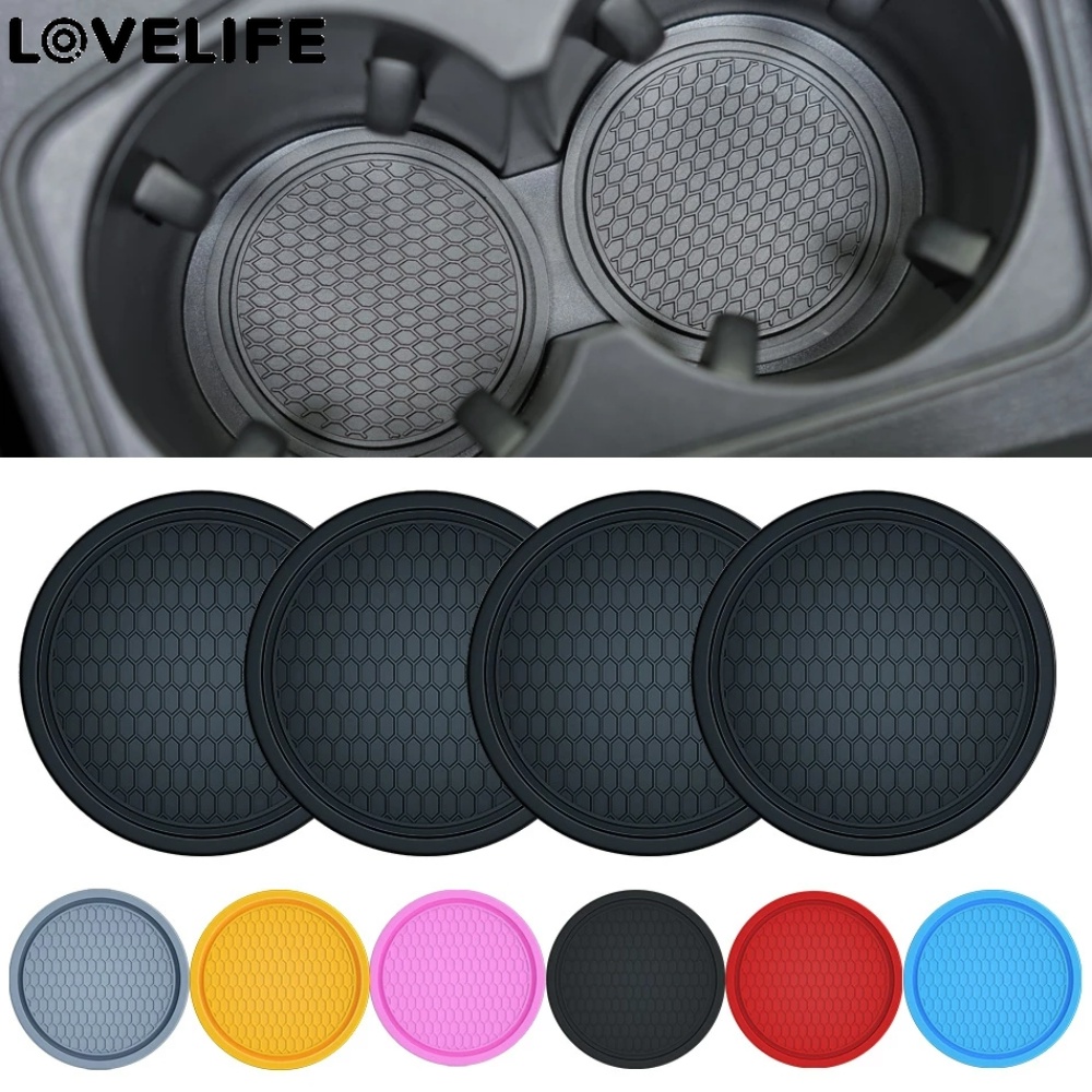 Multicolor Tatakan Gelas Mobil Bulat Serbaguna Insulated Auto Water Cup Holder Tertanam Di Ornamen Coaster Universal Non-Slip Cup Holders Aksesoris Interior Mobil Car Cup Coaster