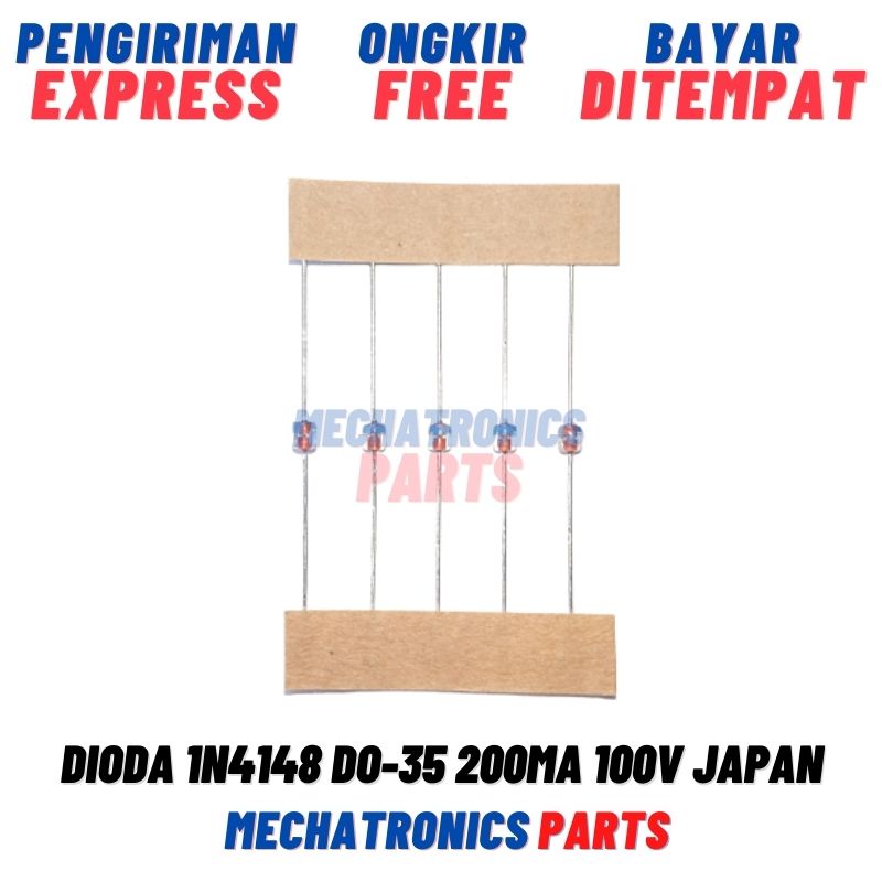 5 buah Dioda 1N4148 DO-35 200mA 100V Japan Diode Fast Switching DO35