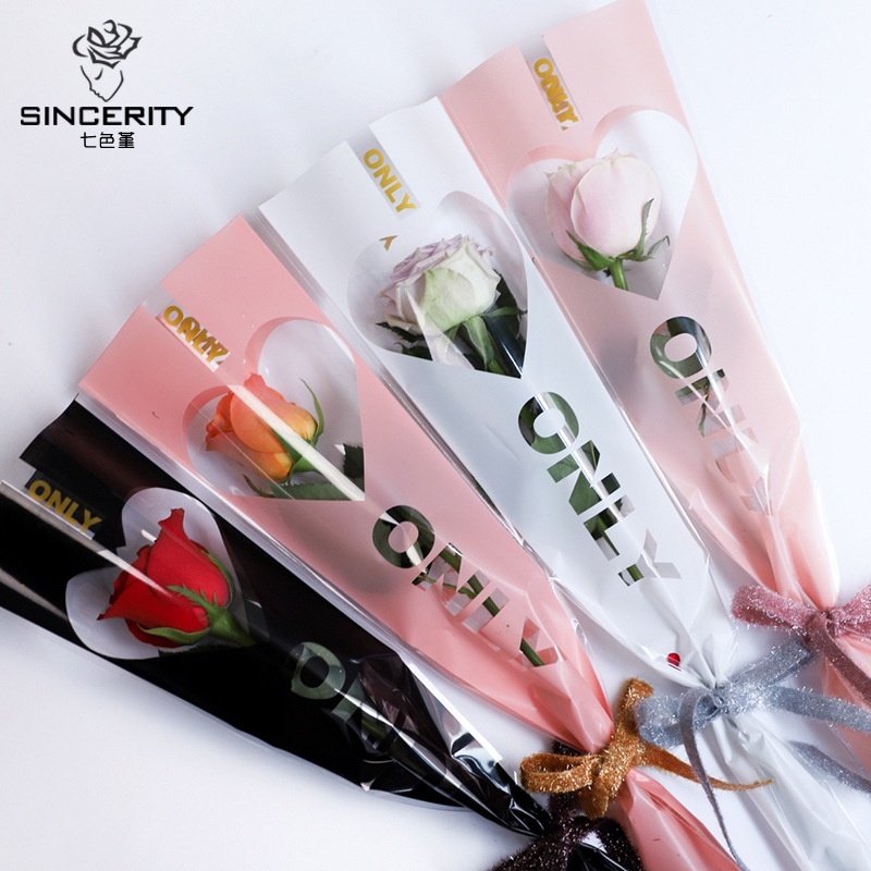 COD Wrapping Plastik Mini Buket Mawar Single Rose Ecer Per Pcs KB6136