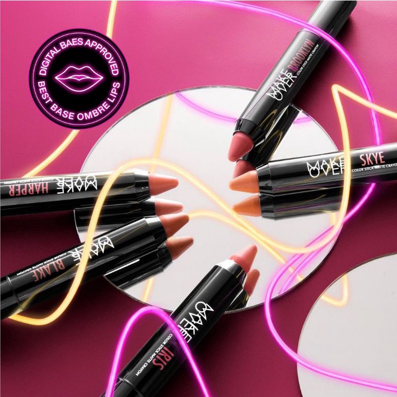 (GOSEND/COD) MAKE OVER COLOR STICK LIP MATTE LIP CRAYON