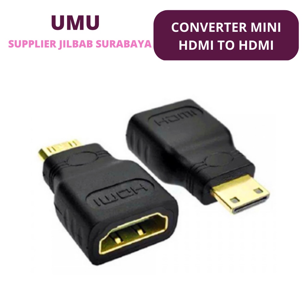 (UMU SUPPLIER) CONVERTER MINI HDMI TO HDMI KONEKTOR VGA LAPTOP DESKTOP KONVERTER