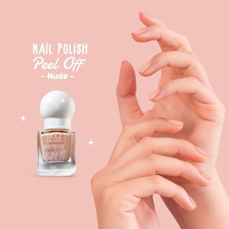 SR12 Nail Polish Peel-Off Nude 6ml Kutek Halal Muslimah Wudhu Friendly 8 Varian Warna Waterbased Cepat Kering Tidak Lengket BPOM