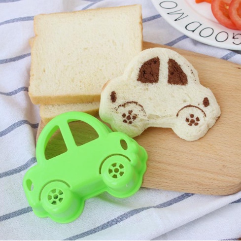 KH Cetakan Roti Sandwich Karakter Kartun Beruang Kelinci Mobil Untuk Anak-Anak Bento Rice Mold