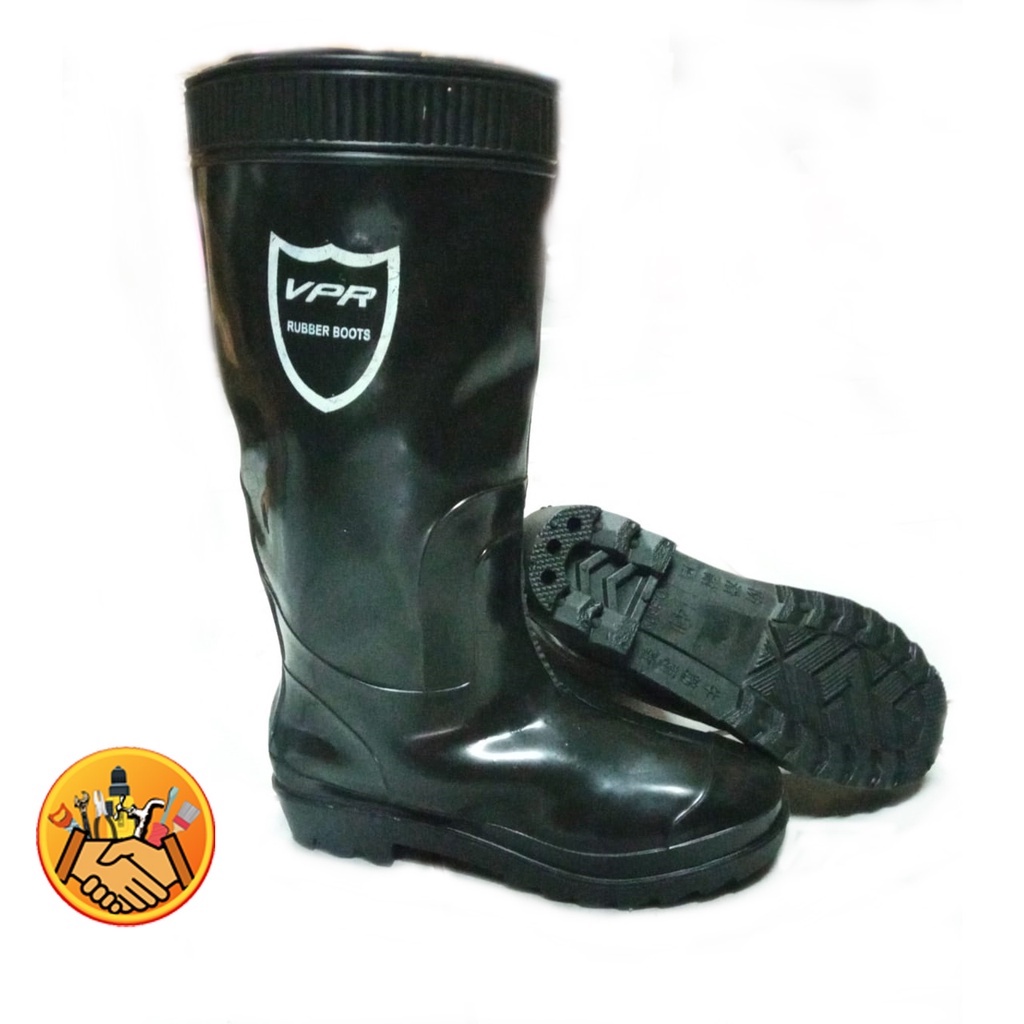 Sepatu Boot Karet VPR Hitam Boot kerja Proyek Anti Air Banjir Hujan PVC Boot Murah