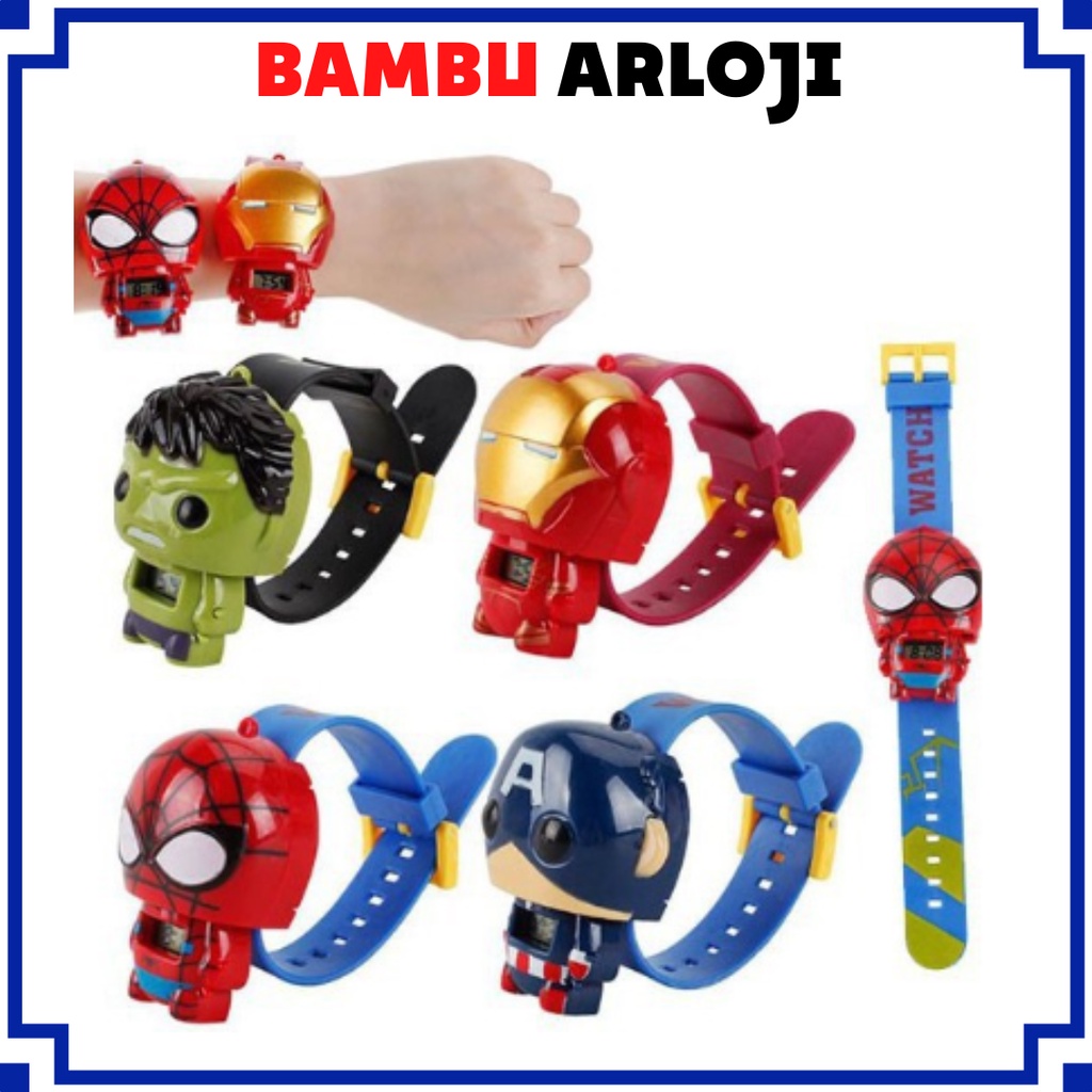 BAJ JAM TANGAN ANAK MURAH ROBOT SUPER-HERO KARAKTER LUCU MURAH DIGITAL ARLOJI LOL BATMAN IRONMAN - JA019