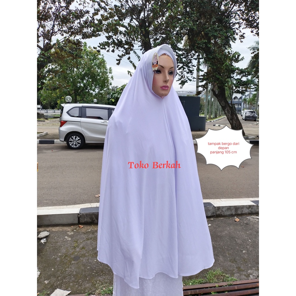 bergo haji dan umroh ukuran super bahan spandek