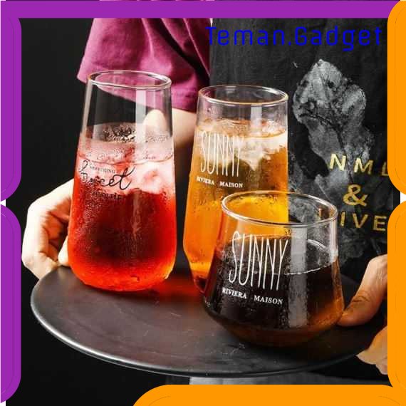 TG - DPR Purplepure Gelas Unik Kopi Teh Minuman Borosilicate Glass 450ml - KT010