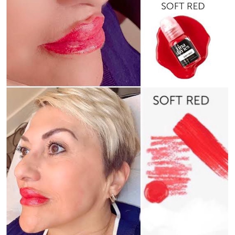 Tina Davies SOFT RED bibir pigment 15ml PERMA BLEND PERMABLEND