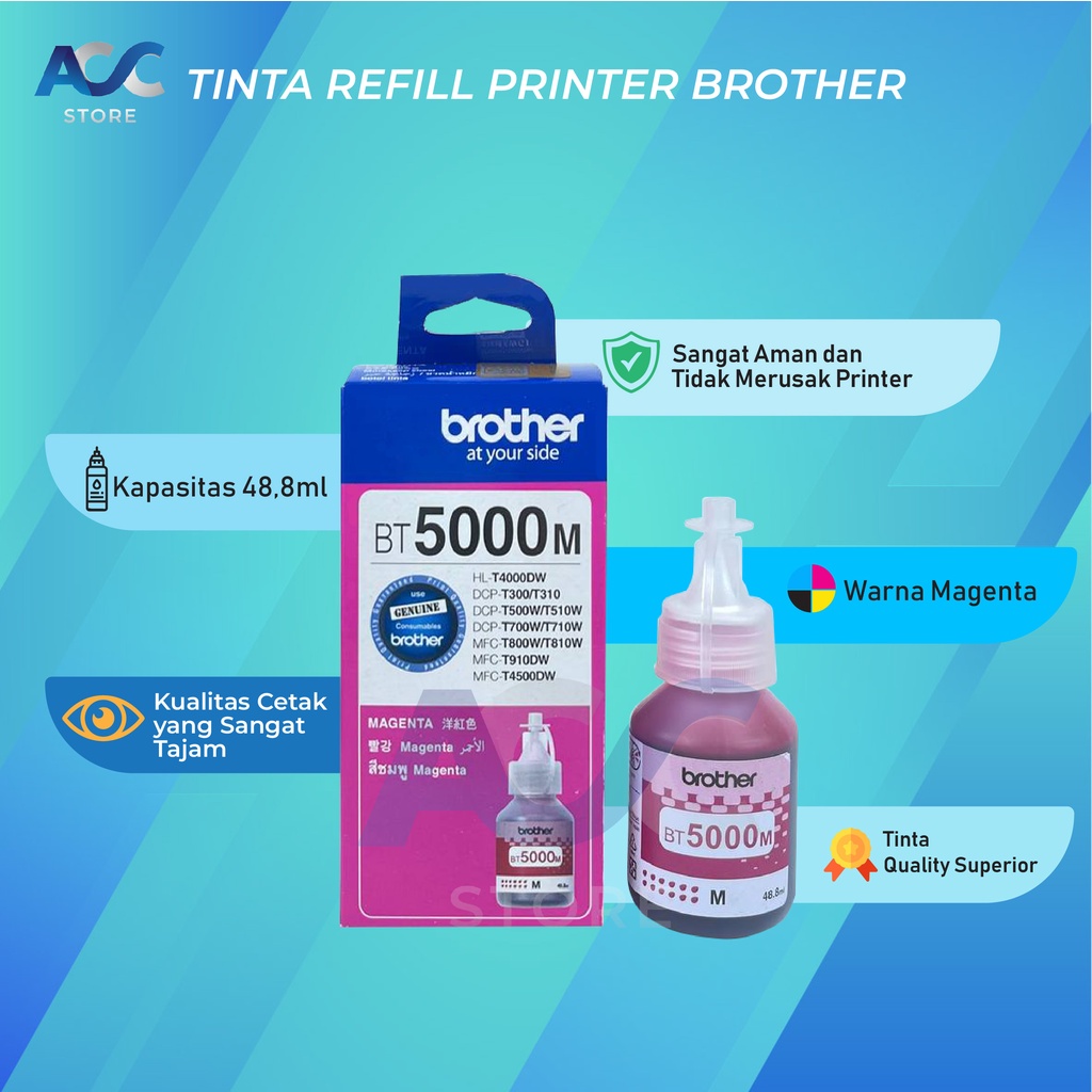 1 SET 4 PCS Tinta Brother BTD60BK BT5000 Isi Ulang Printer HL T4000DW DCP T310 T510W T710W MFC T810W T910DW T4500DW