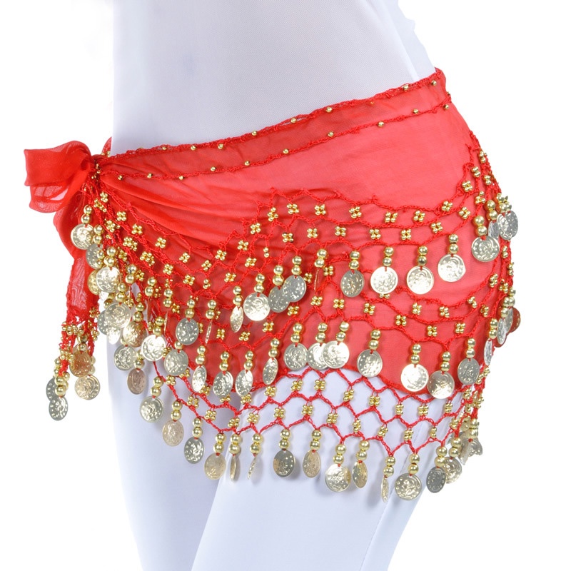 Belt Belly Dance Coin Ikat Pinggang Belly Dance Hip Scarf Baju Belly Dance Belly Dance Chiffion Scarf Selendang Tari Perut
