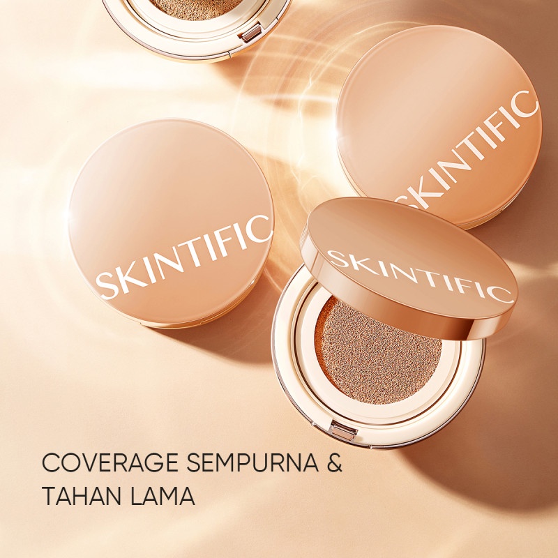 SKINTIFIC Cover All Perfect Cushion High Coverage Poreless Flawless Foundation 24H Long-lasting SPF35 PA++++