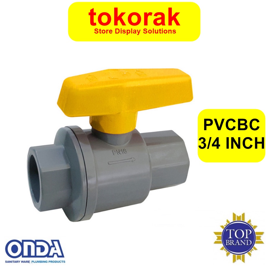 BALL VALVE ONDA PVC 3/4 INCH BALLVALVE STOP KRAN PLASTIK PVCBV 3/4INCH