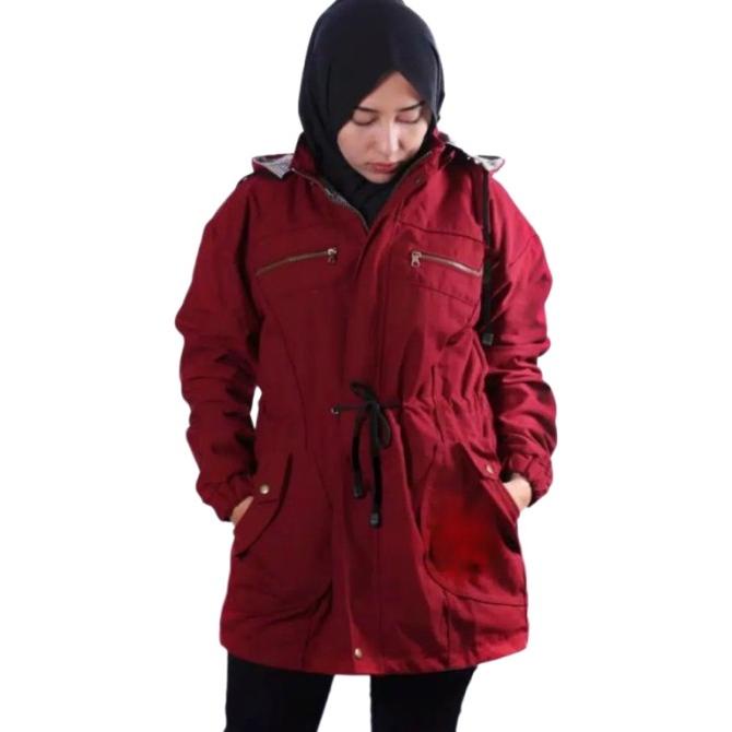 Jaket Parka Wanita Jumbo Ld 130 / Xxxl Hoodie Bisa Dilepas
