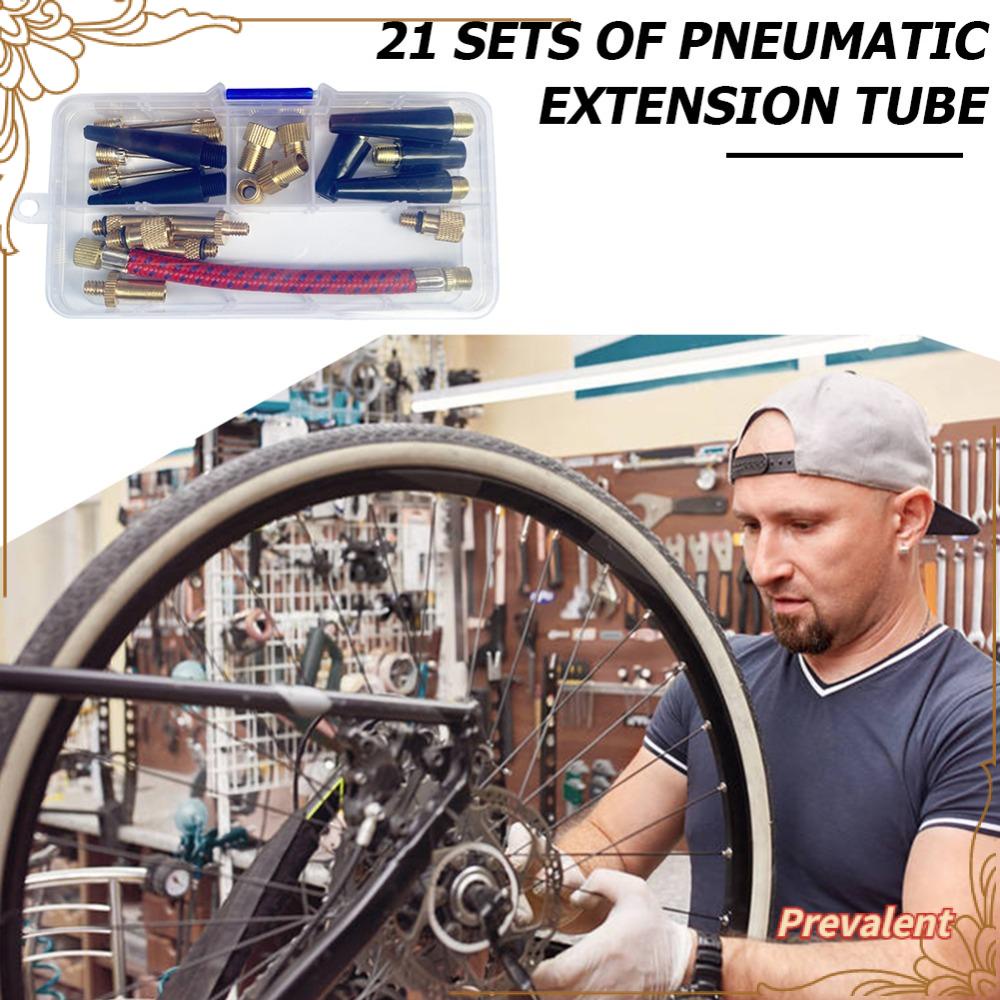 Preva 21pcs Alat Perbaikan Sepeda Kuningan Aksesoris Konektor Pompa Ban Fix Kit Repair Tools Kits