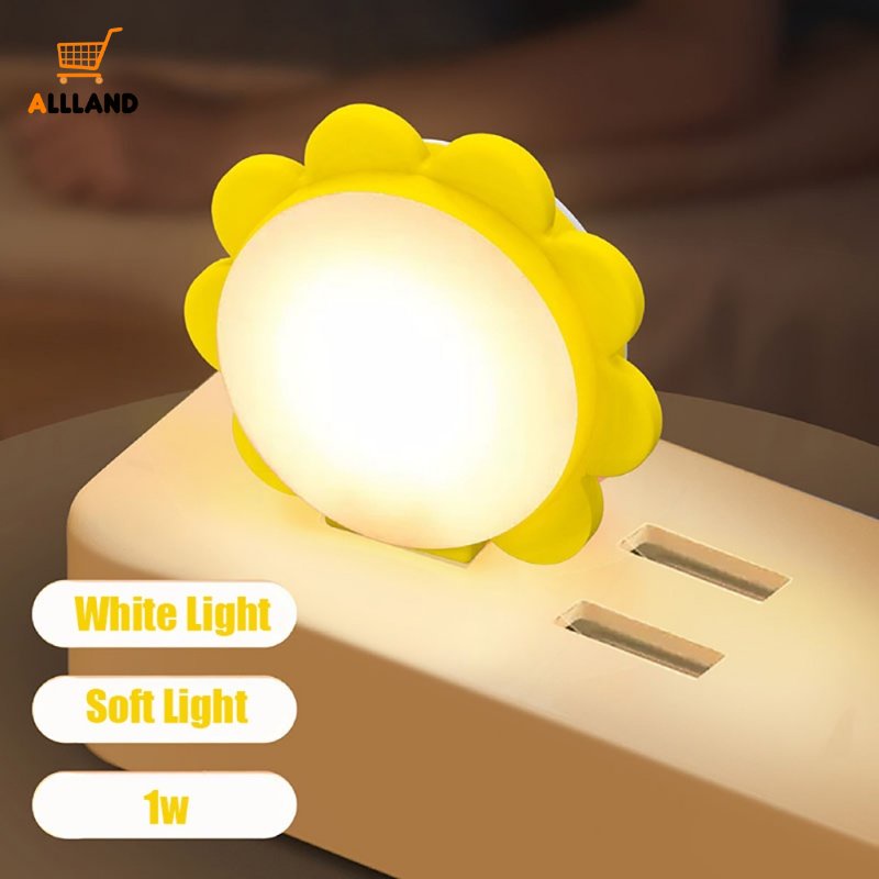 Kreatif Bentuk Bunga Matahari Mini USB Plug Light/Lampu Malam Kartun Bertenaga Komputer/Lampu Baca Perlindungan Mata Kamar Tidur Rumah