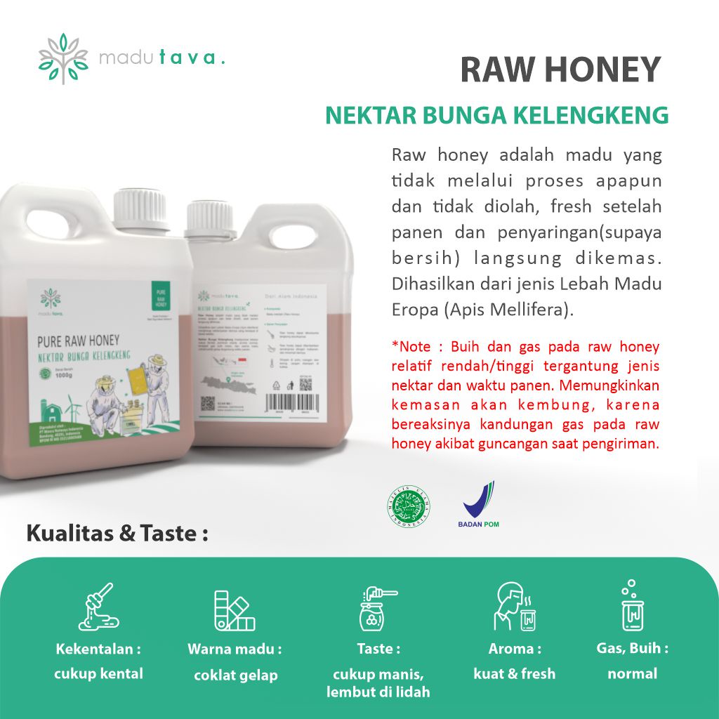 Madu Asli Murni 1kg Tava Grade A Nektar Kelengkeng 100% Alami Pure Natural Raw Honey