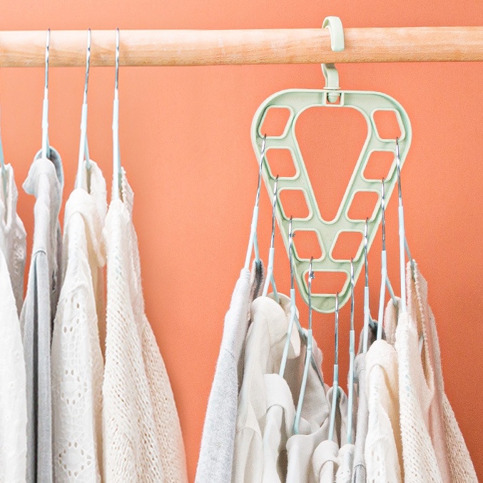 Hanger Baju Segitiga 9 Lubang Gantungan Baju Pakaian Handuk Kaos Model Segitiga
