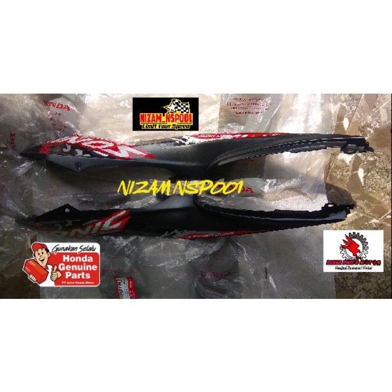 COVER BODY SAYAP DEPAN KIRI KANAN HONDA SONIC 150R WARNA HITAM DOF+STIKER 100% ORIGINAL AHM