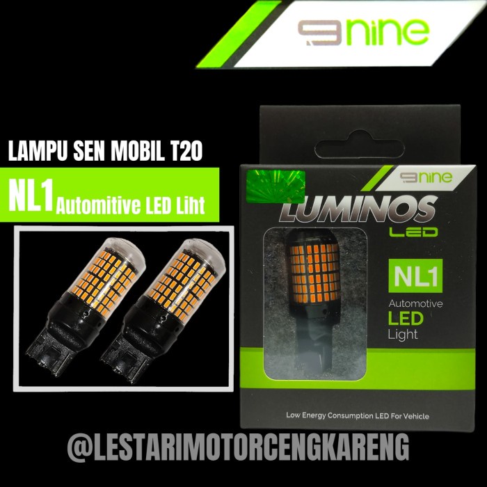 Luminos Led Lampu Sen Sein Mobil Super Bright Canbus Free T20 114 Led #Original