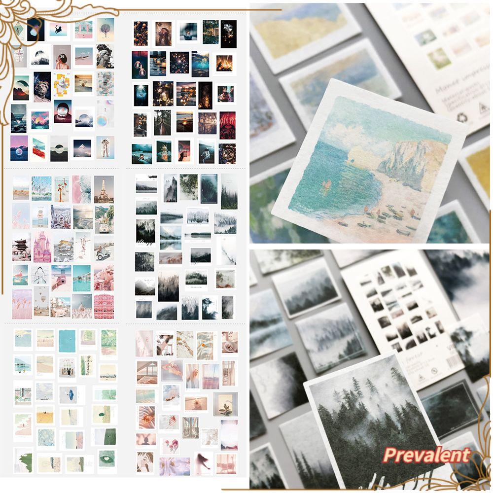 Preva 50PCS/Pack Scrapbooking Stiker Alat Tulis Fog Forest Travel Diary Fotografer Hias