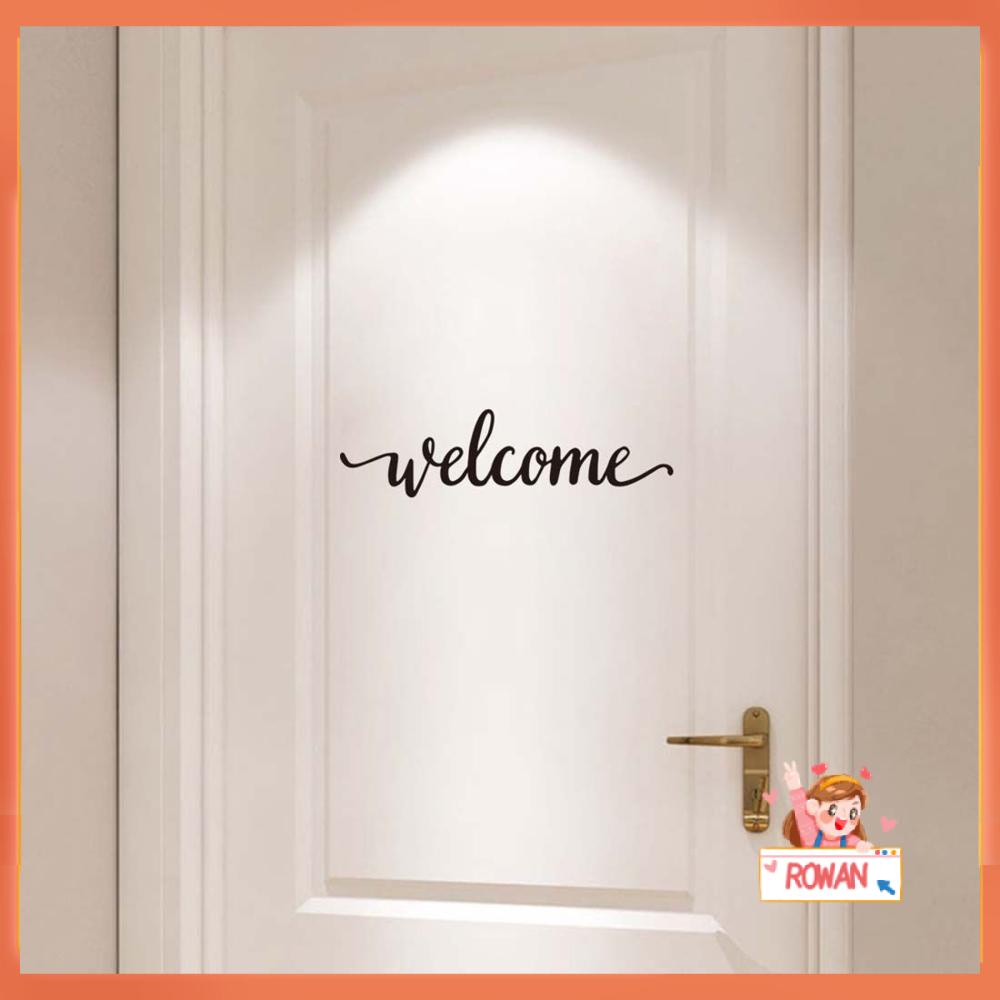 R-flower Welcome Wall Art Sticker Vinyl Ruang Tamu Baru Modern