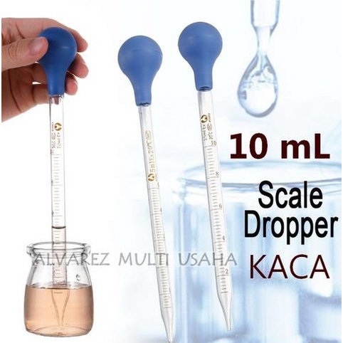 Pipet Ukur 10 Ml / Maat Pipet Tetes Kaca / Drop Pipet Bulb Karet
