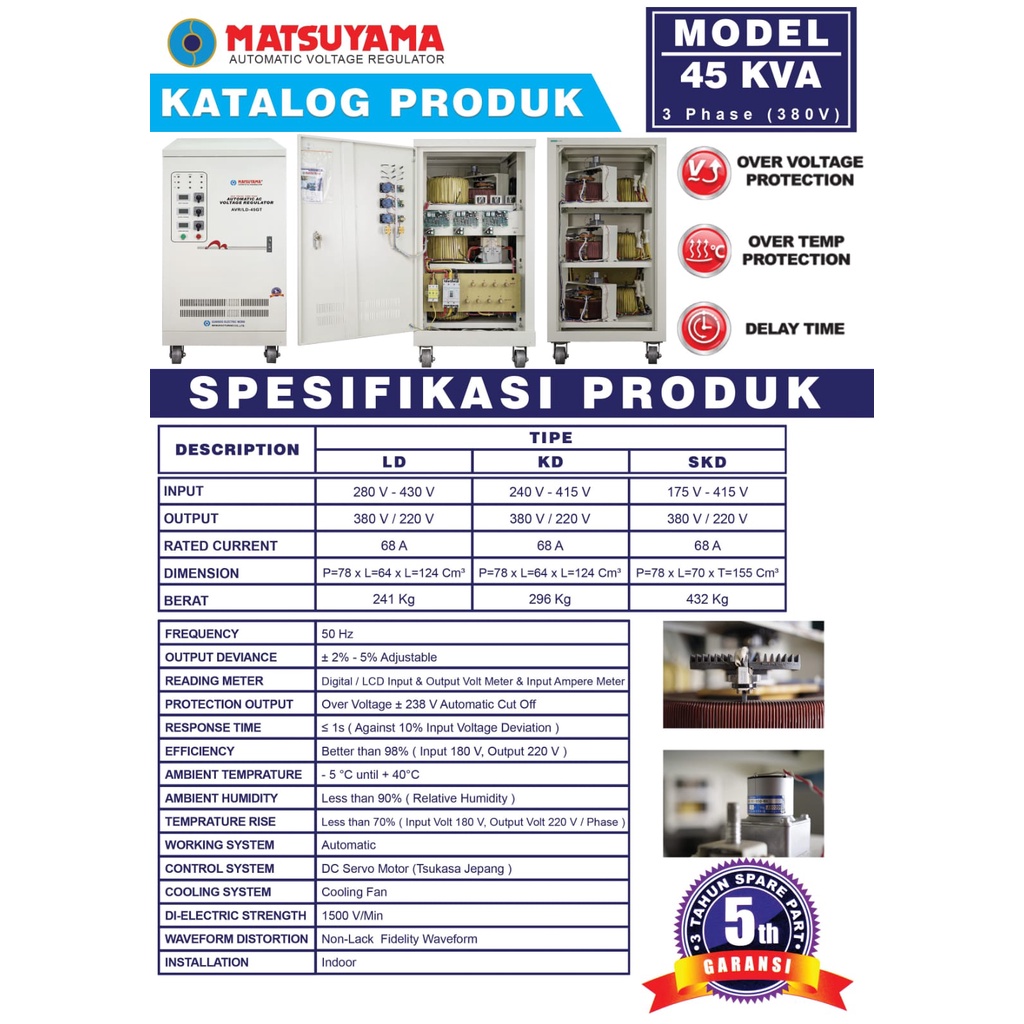 Matsuyama Stabilizer AVR 45 GT - LD stavolt MATSUYAMA 45 KVA GT MATSUYAMA 45000VA 3PHASE MATSUYAMA 45000 VA 3 PHASE