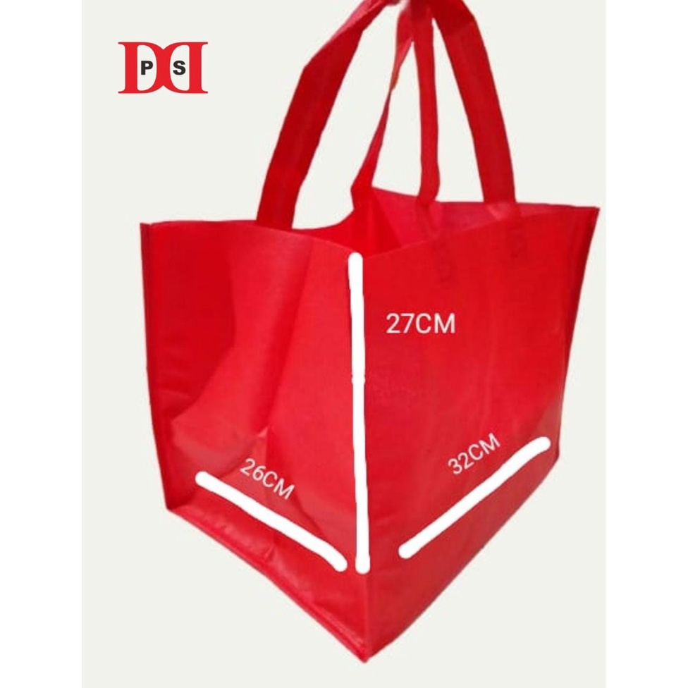 Goodie Bag Box Jahit uk 32x26x27 atau 23x28x22 polos  / tas spunbond polos