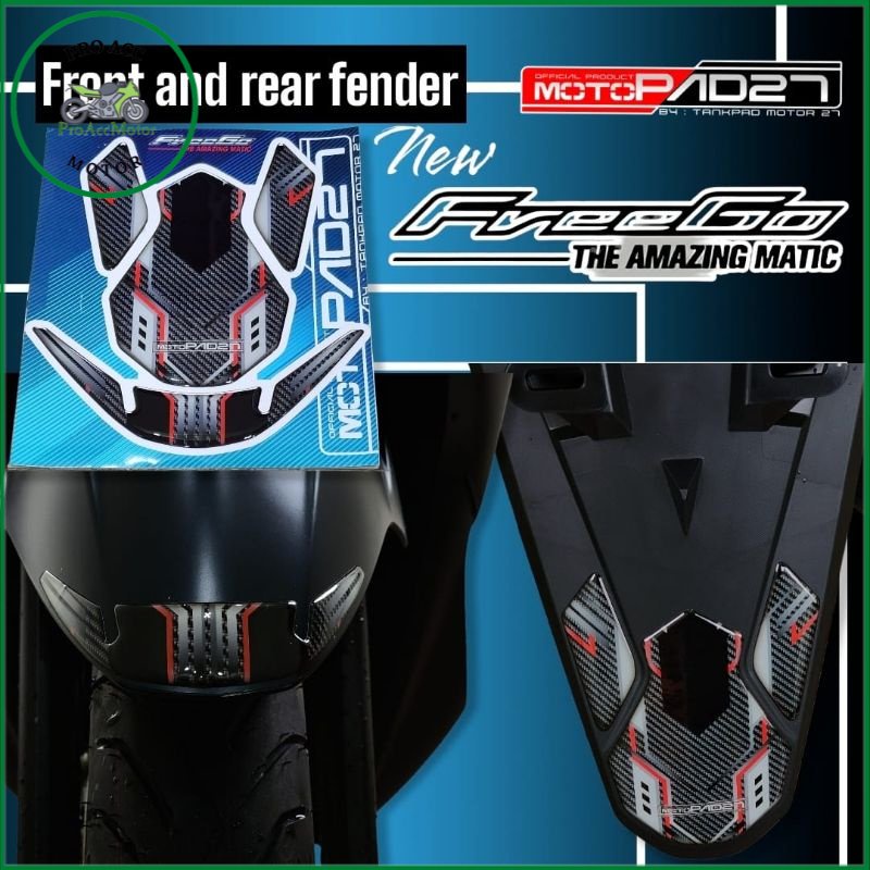 Stiker resin timbul spakbor depan belakang Yamaha Freego 125 New 2022 (BISA COD)