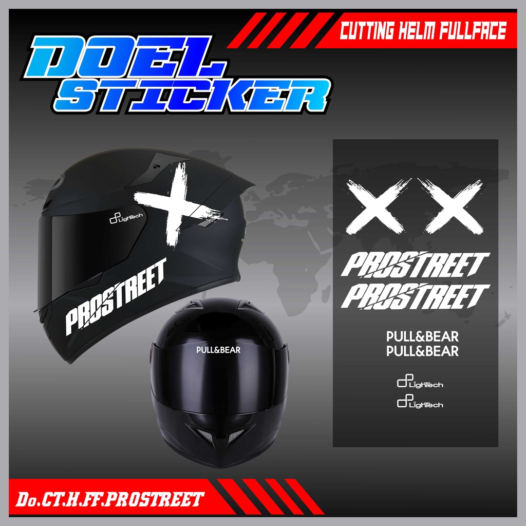 Sticker Cutting Helm Full Face Hologram PROSTREET Doel