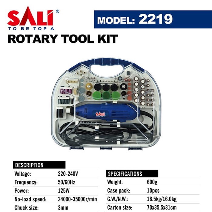 SALI Rotary Tool Kit 166Pcs Aksesoris 2219