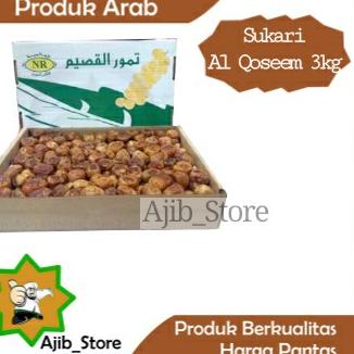 

゜ (FRESH QUALITY) KURMA SUKARI AL QASEEM 3Kg 3 KG Sukkari Basah Qasim Qasem Ruthob Madu Premium Dates ょ