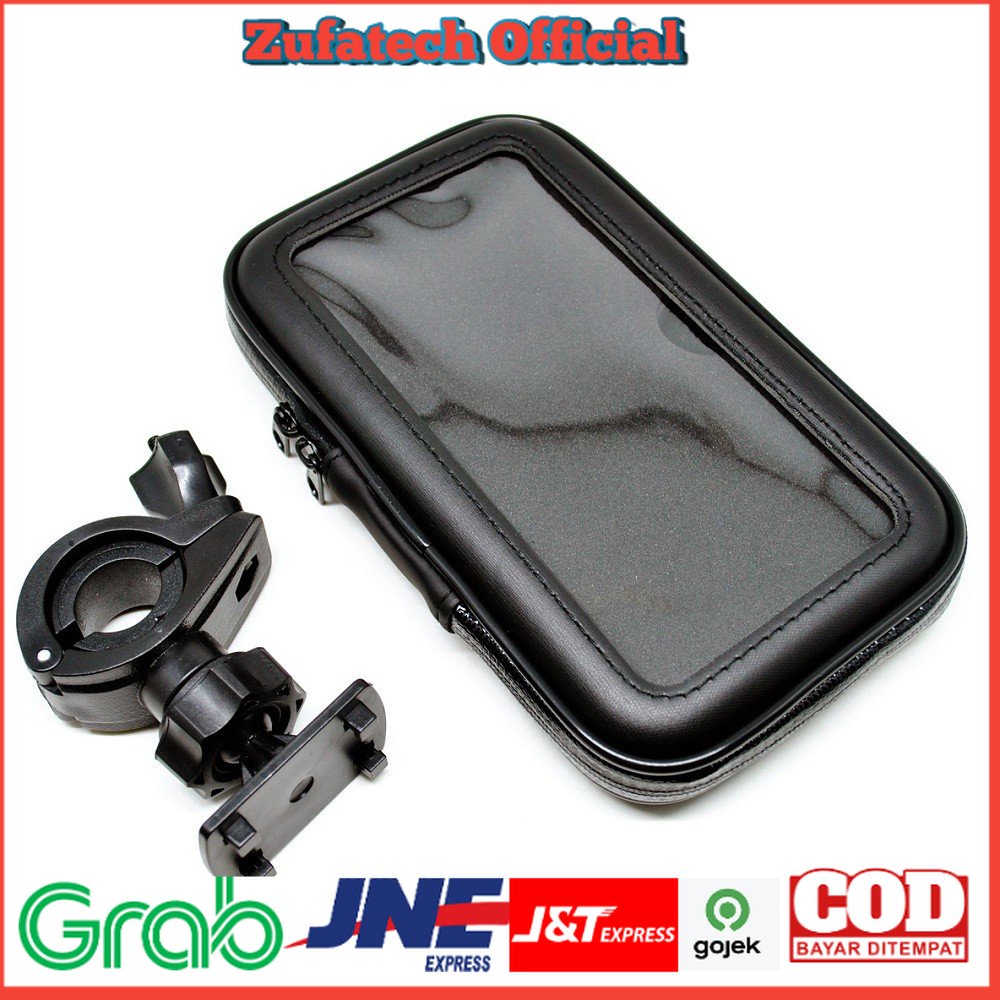 LIXADA Universal Bike Mount with Waterproof Case for Smartphone 5.5-6 Inch - ST08 - Black