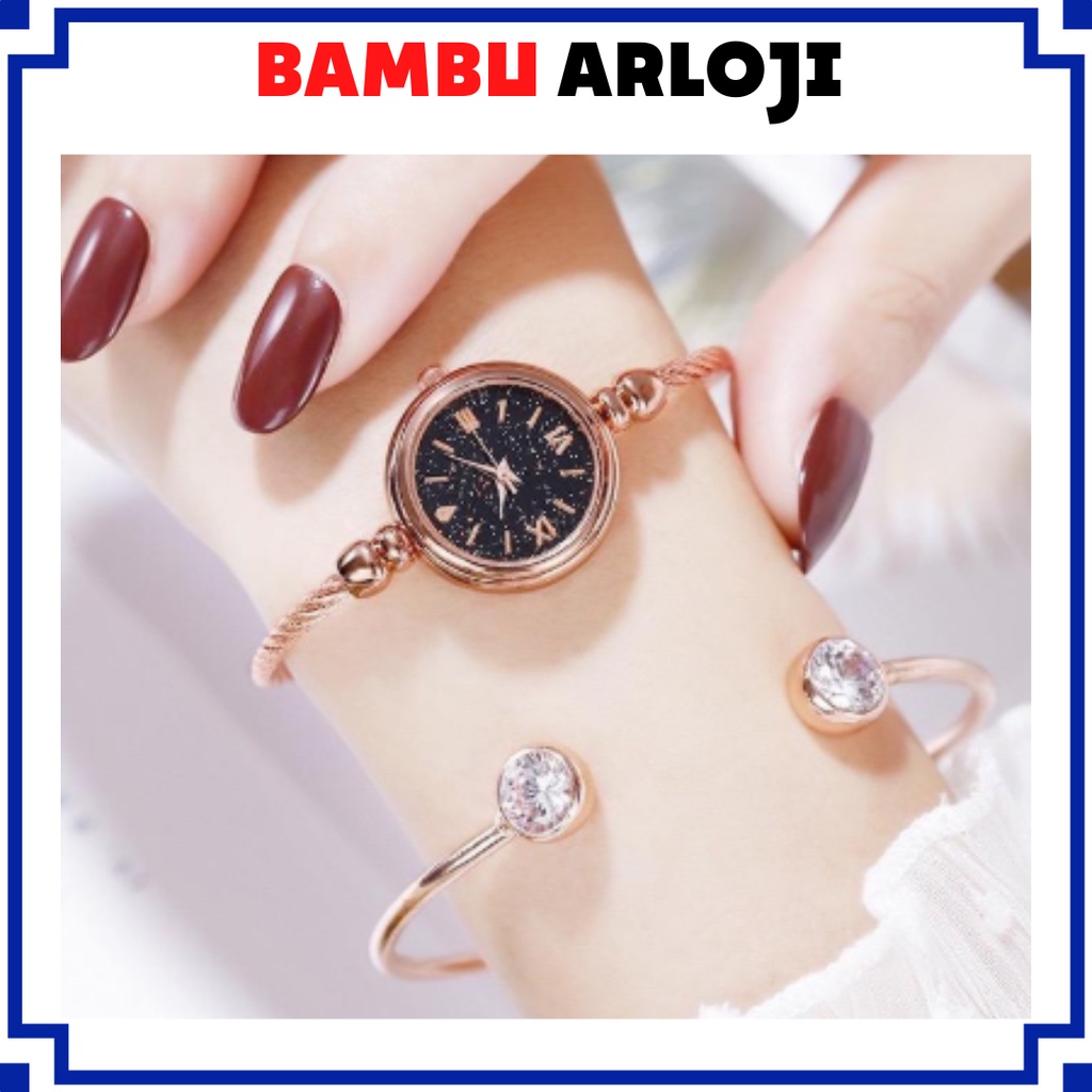 BAJ Jam Tangan Wanita Kecil Casual Analog Gelang Rantai Stainless Steel Pasir Korea Vintage Anak Remaja Dewasa JF RM025