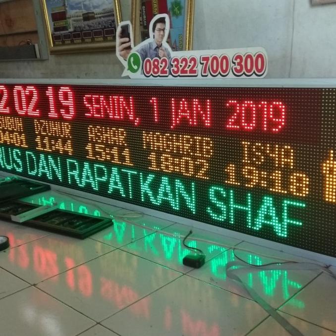 jam masjid waktu sholat digital running text jumbo timer iqomah