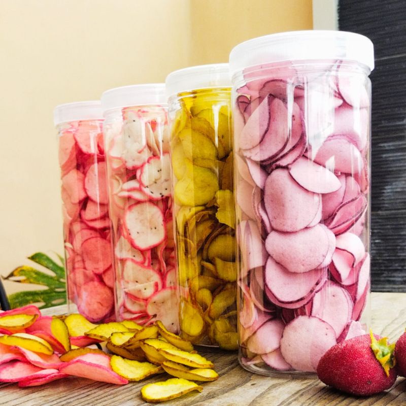 One Mandiri Sukses - Kerupuk Buah Kemasan Toples Tabung Besar - Oleh Oleh Khas Malang Batu