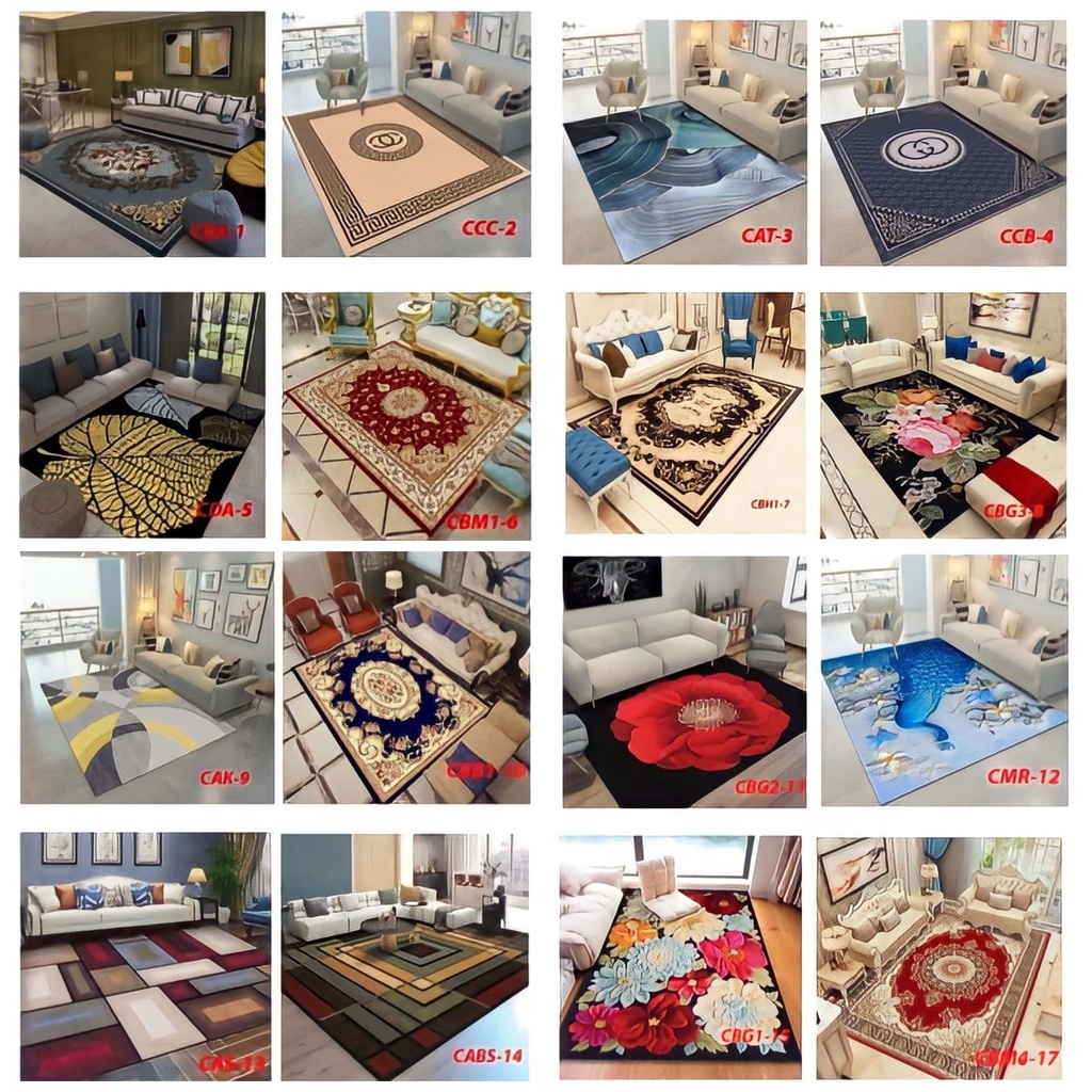 Karpet Motif Bunga Daun Klasik Minimalis  Modern Murah