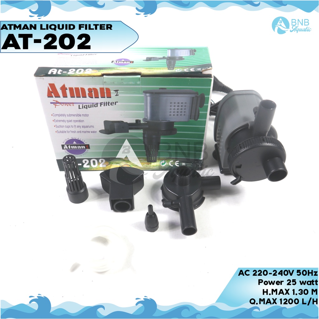Atman AT 202 Power Head Pompa Air Celup Filter Aquarium Kolam Hidroponik  Atman AT-202 AT202