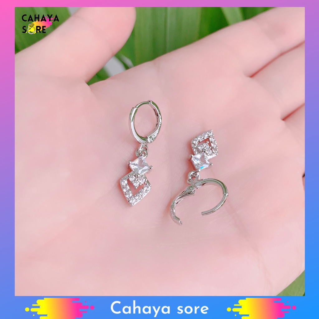 Anting Xuping Silver Anting Dewasa Model Clip Permata Mutiara AD30