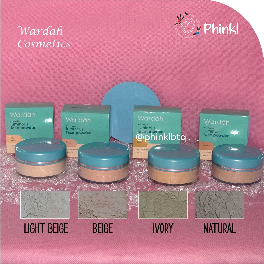 `ღ´ PHINKL `ღ´ ᘺᗩᖇᕲᗩᕼ Wardah Everyday Luminous face powder bedak tabur kult berminyak